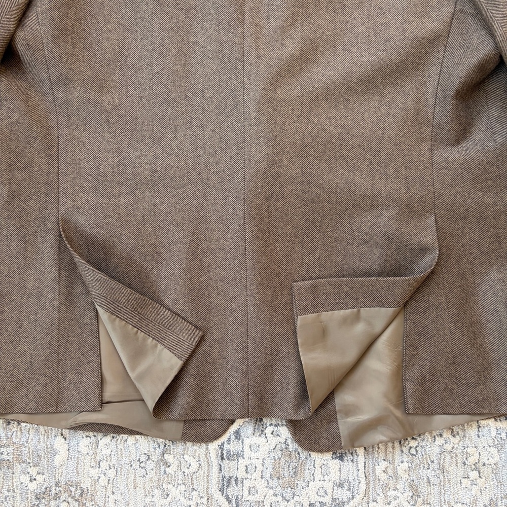 Men’s Herringbone Wool & Cashmere Sport Coat Blazer Jacket - Picture 10 of 16